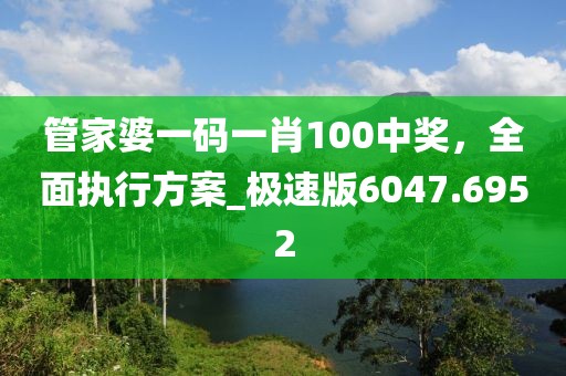 管家婆一码一肖100中奖，全面执行方案_极速版6047.6952