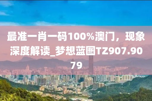最准一肖一码100%澳门，现象深度解读_梦想蓝图TZ907.9079