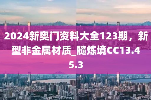 2024新奥门资料大全123期，新型非金属材质_髓炼境CC13.45.3