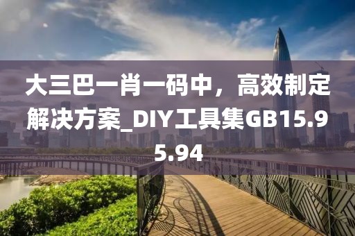 大三巴一肖一码中，高效制定解决方案_DIY工具集GB15.95.94