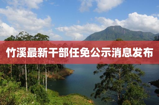 竹溪最新干部任免公示消息发布