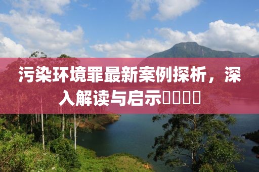 污染环境罪最新案例探析，深入解读与启示​​​​