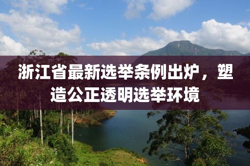 浙江省最新选举条例出炉，塑造公正透明选举环境