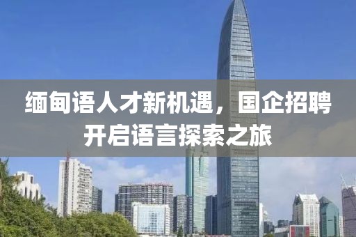 缅甸语人才新机遇，国企招聘开启语言探索之旅