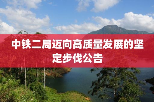 中铁二局迈向高质量发展的坚定步伐公告
