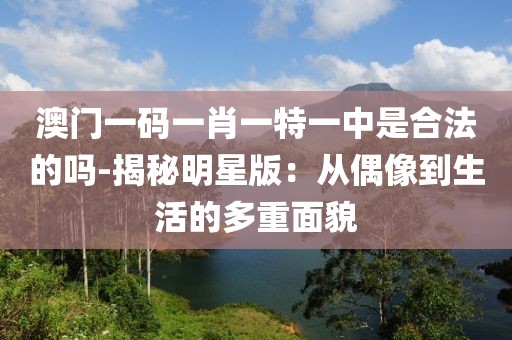 澳门一码一肖一特一中是合法的吗-揭秘明星版：从偶像到生活的多重面貌