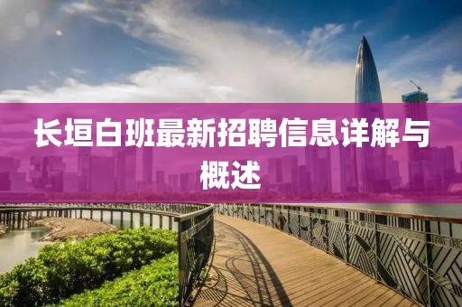 长垣白班最新招聘信息详解与概述