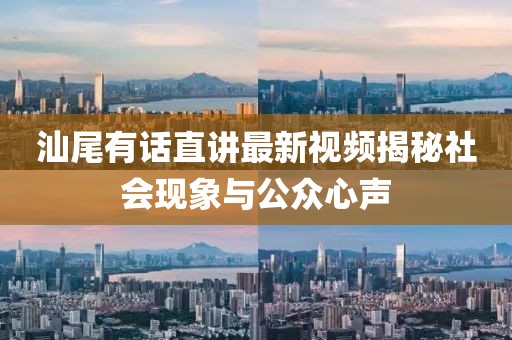 汕尾有话直讲最新视频揭秘社会现象与公众心声