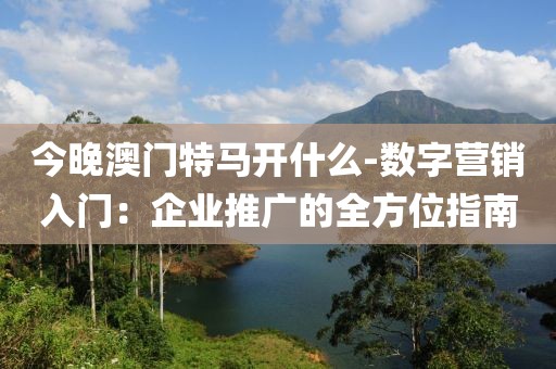 今晚澳门特马开什么-数字营销入门：企业推广的全方位指南