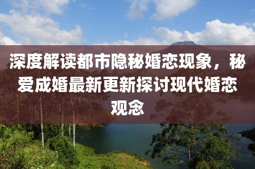 深度解读都市隐秘婚恋现象，秘爱成婚最新更新探讨现代婚恋观念