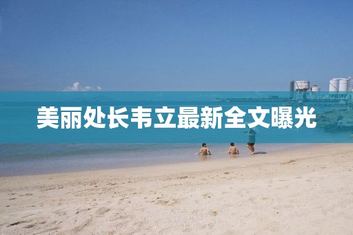 美丽处长韦立最新全文曝光