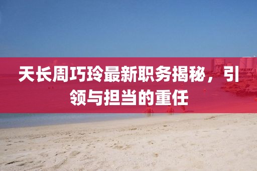 天长周巧玲最新职务揭秘，引领与担当的重任