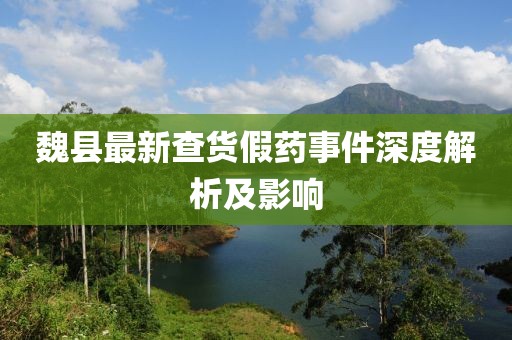 魏县最新查货假药事件深度解析及影响