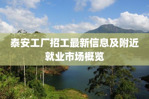 泰安工厂招工最新信息及附近就业市场概览