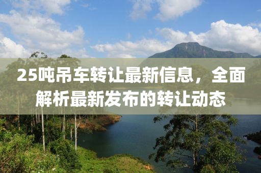 25吨吊车转让最新信息，全面解析最新发布的转让动态