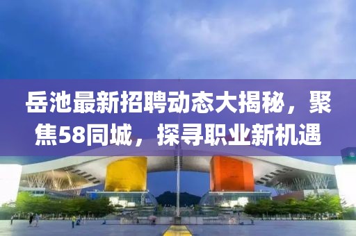 岳池最新招聘动态大揭秘，聚焦58同城，探寻职业新机遇