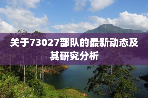 关于73027部队的最新动态及其研究分析