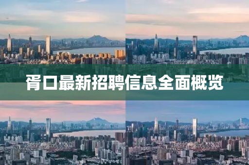 胥口最新招聘信息全面概览