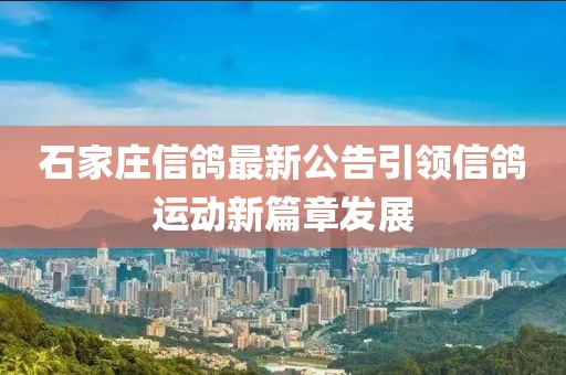 石家庄信鸽最新公告引领信鸽运动新篇章发展