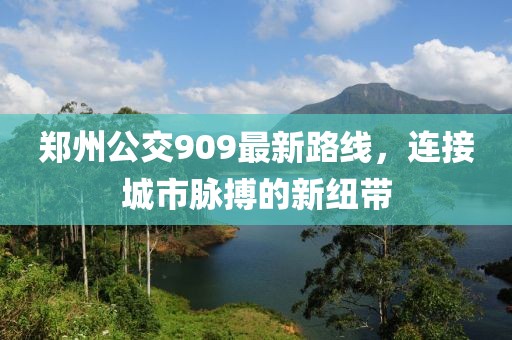 郑州公交909最新路线，连接城市脉搏的新纽带