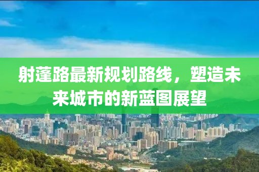 射蓬路最新规划路线，塑造未来城市的新蓝图展望