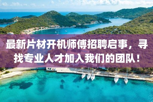 最新片材开机师傅招聘启事，寻找专业人才加入我们的团队！