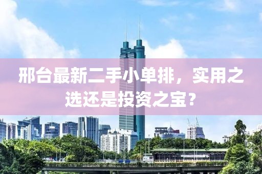 邢台最新二手小单排，实用之选还是投资之宝？