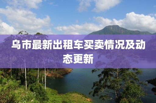 乌市最新出租车买卖情况及动态更新
