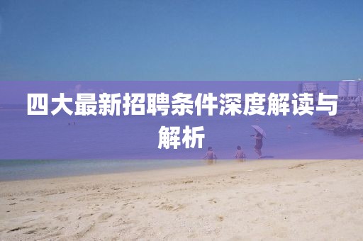 四大最新招聘条件深度解读与解析