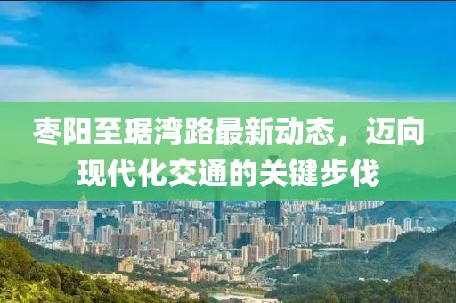 枣阳至琚湾路最新动态，迈向现代化交通的关键步伐