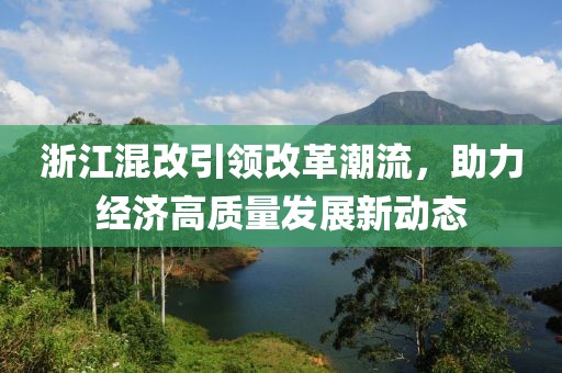 浙江混改引领改革潮流，助力经济高质量发展新动态