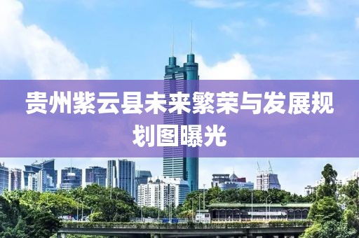 贵州紫云县未来繁荣与发展规划图曝光