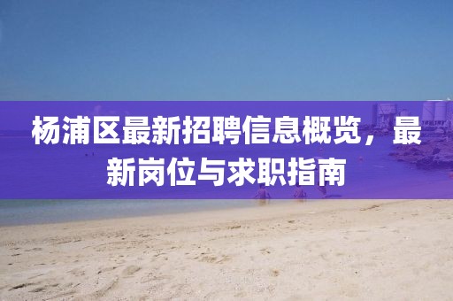 杨浦区最新招聘信息概览，最新岗位与求职指南