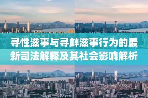 寻性滋事与寻衅滋事行为的最新司法解释及其社会影响解析