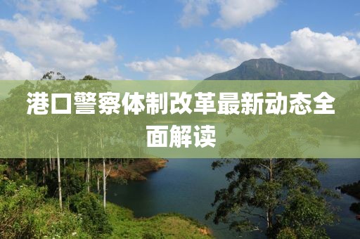 港口警察体制改革最新动态全面解读