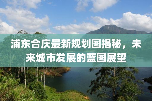 浦东合庆最新规划图揭秘，未来城市发展的蓝图展望