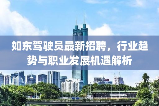 如东驾驶员最新招聘，行业趋势与职业发展机遇解析