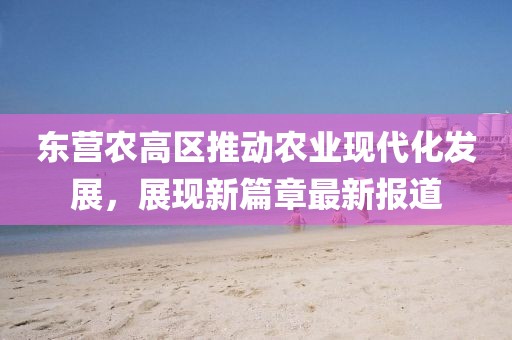 东营农高区推动农业现代化发展，展现新篇章最新报道