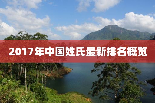 2017年中国姓氏最新排名概览