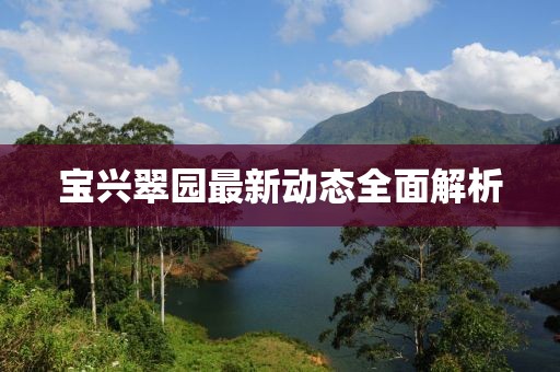 宝兴翠园最新动态全面解析