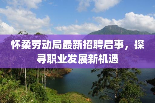 怀柔劳动局最新招聘启事，探寻职业发展新机遇