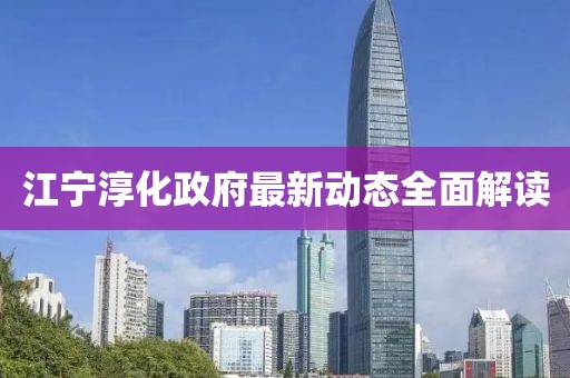 江宁淳化政府最新动态全面解读