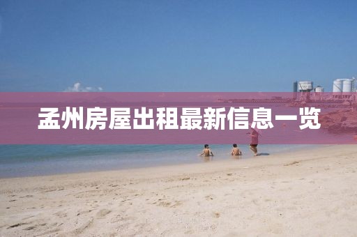 孟州房屋出租最新信息一览