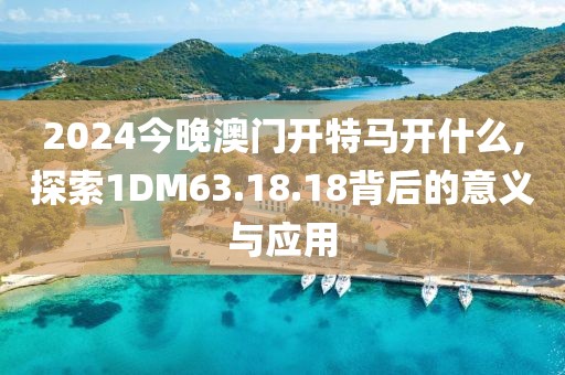2024今晚澳门开特马开什么,探索1DM63.18.18背后的意义与应用