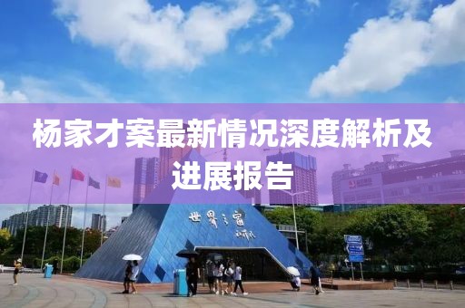 杨家才案最新情况深度解析及进展报告