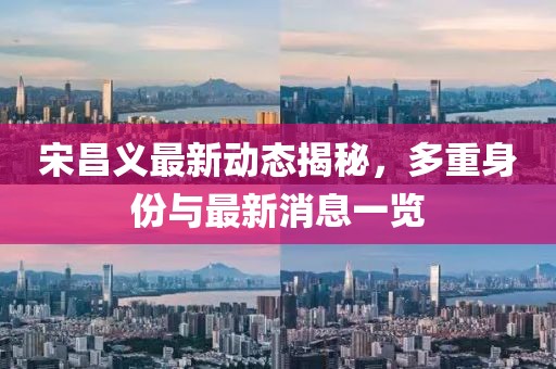 宋昌义最新动态揭秘，多重身份与最新消息一览
