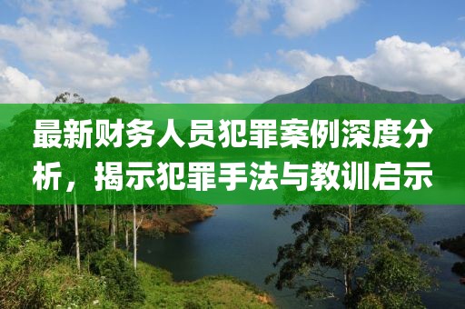 最新财务人员犯罪案例深度分析，揭示犯罪手法与教训启示