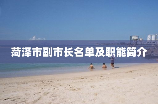 菏泽市副市长名单及职能简介