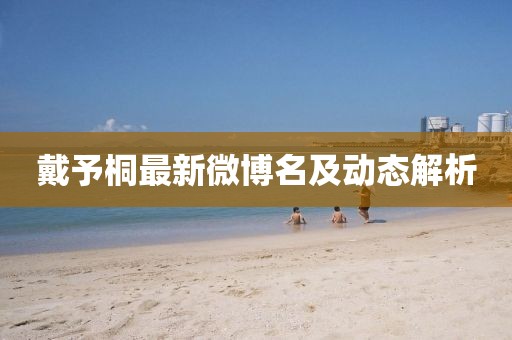 戴予桐最新微博名及动态解析