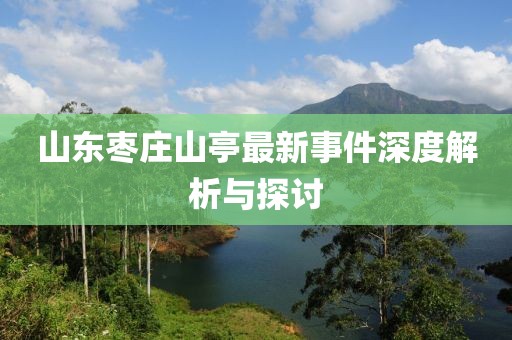 山东枣庄山亭最新事件深度解析与探讨